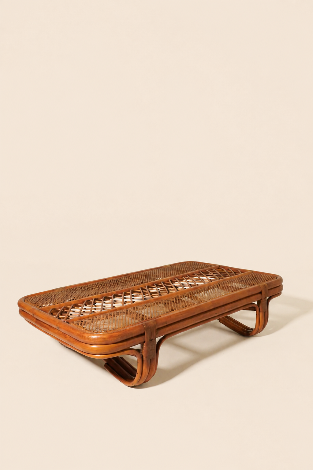 Bamboo and Rattan Coffee Table — USA 1950s