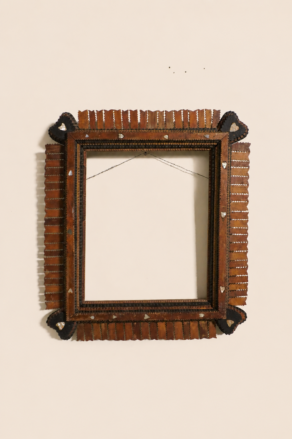 Mother of Pearl Tramp Art Frame — Early 20th Century