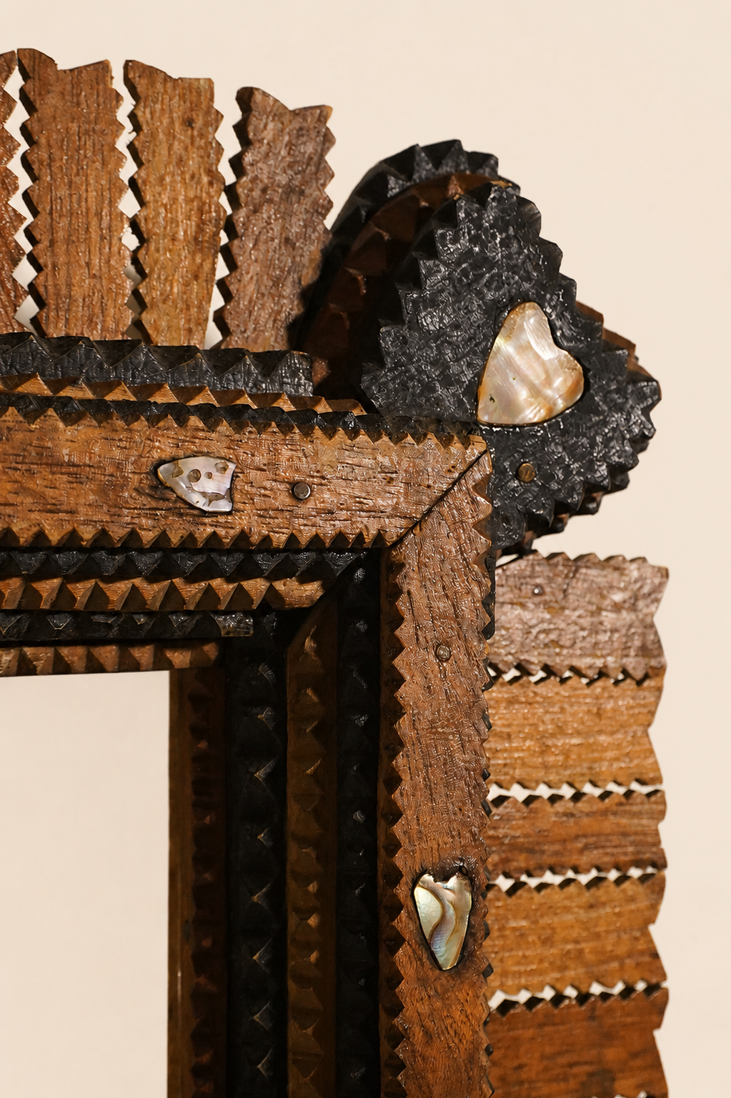Mother of Pearl Tramp Art Frame — Early 20th Century