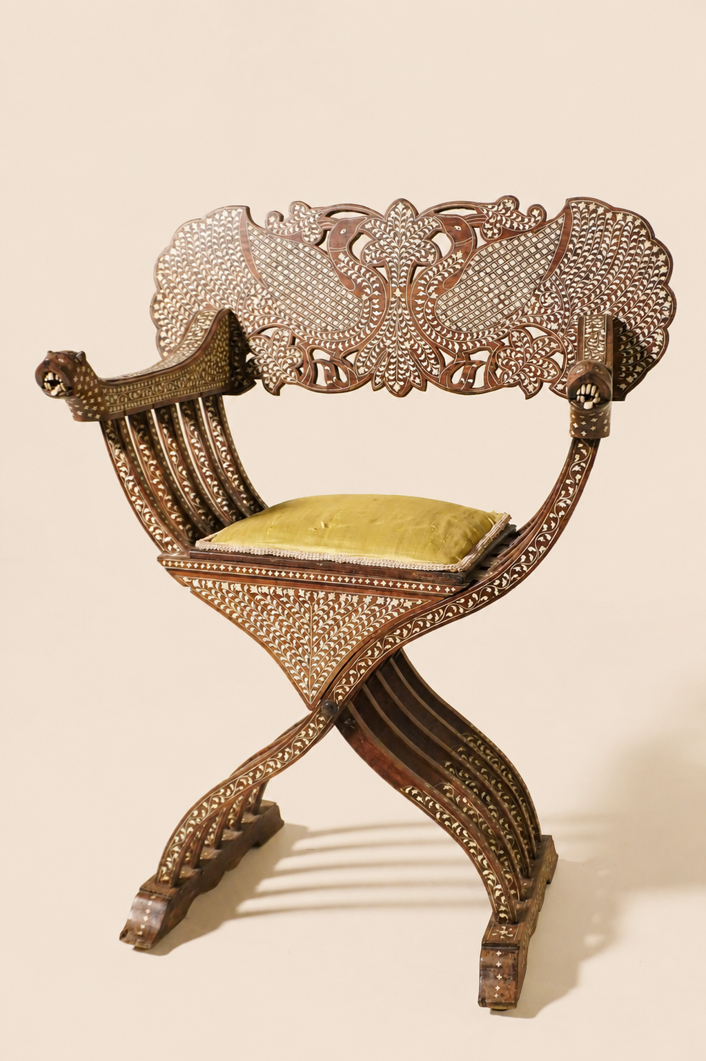 Anglo-Indian Savonarola Armchair — British India, Late 19th Century