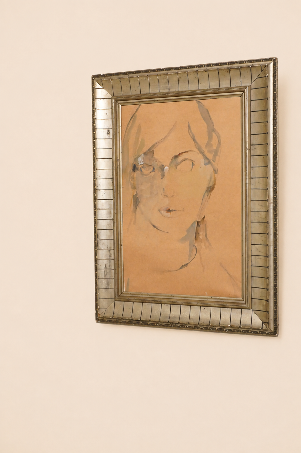 Artist Unknown, Watercolor Portrait on Paper