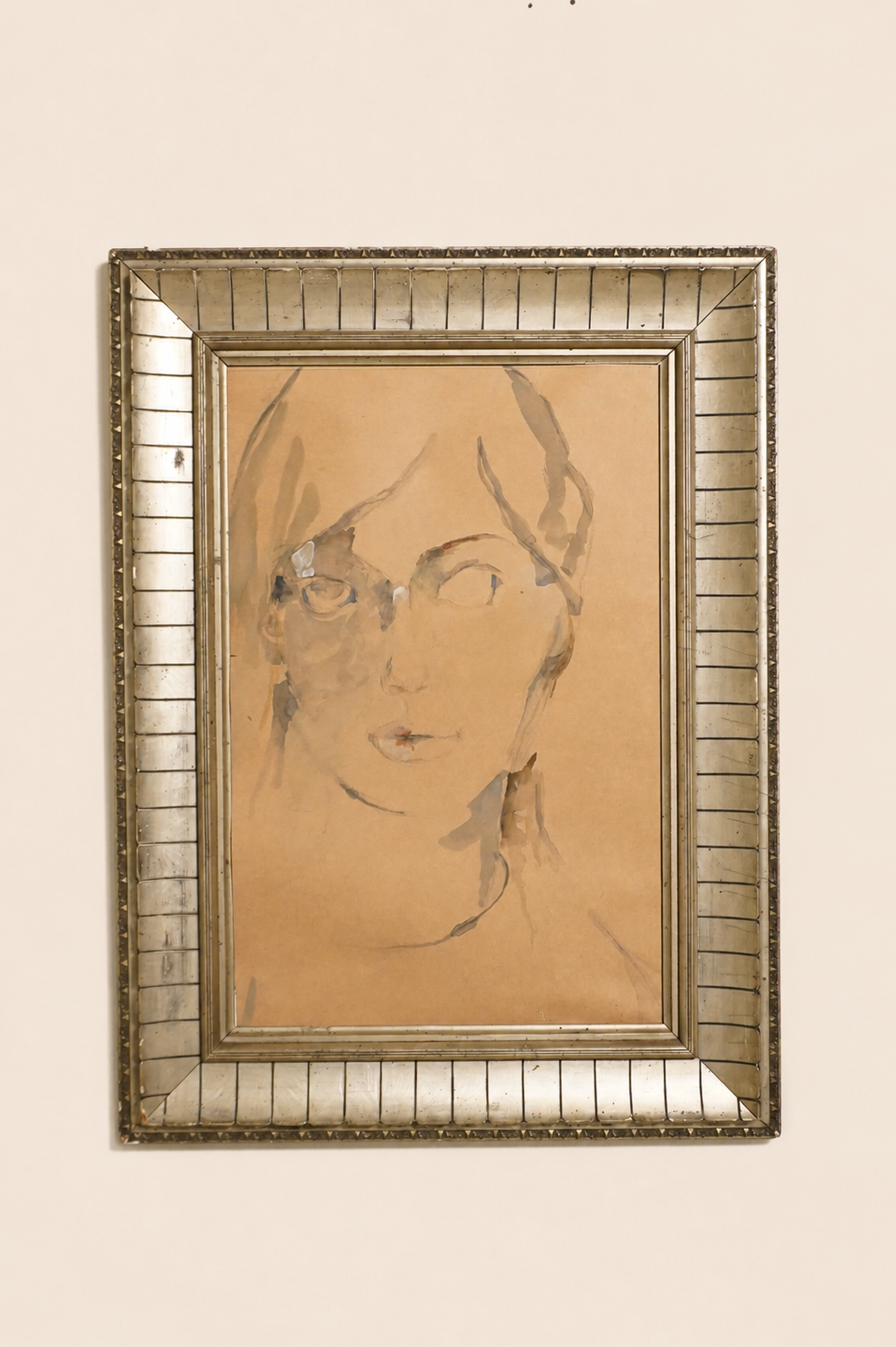 Artist Unknown, Watercolor Portrait on Paper
