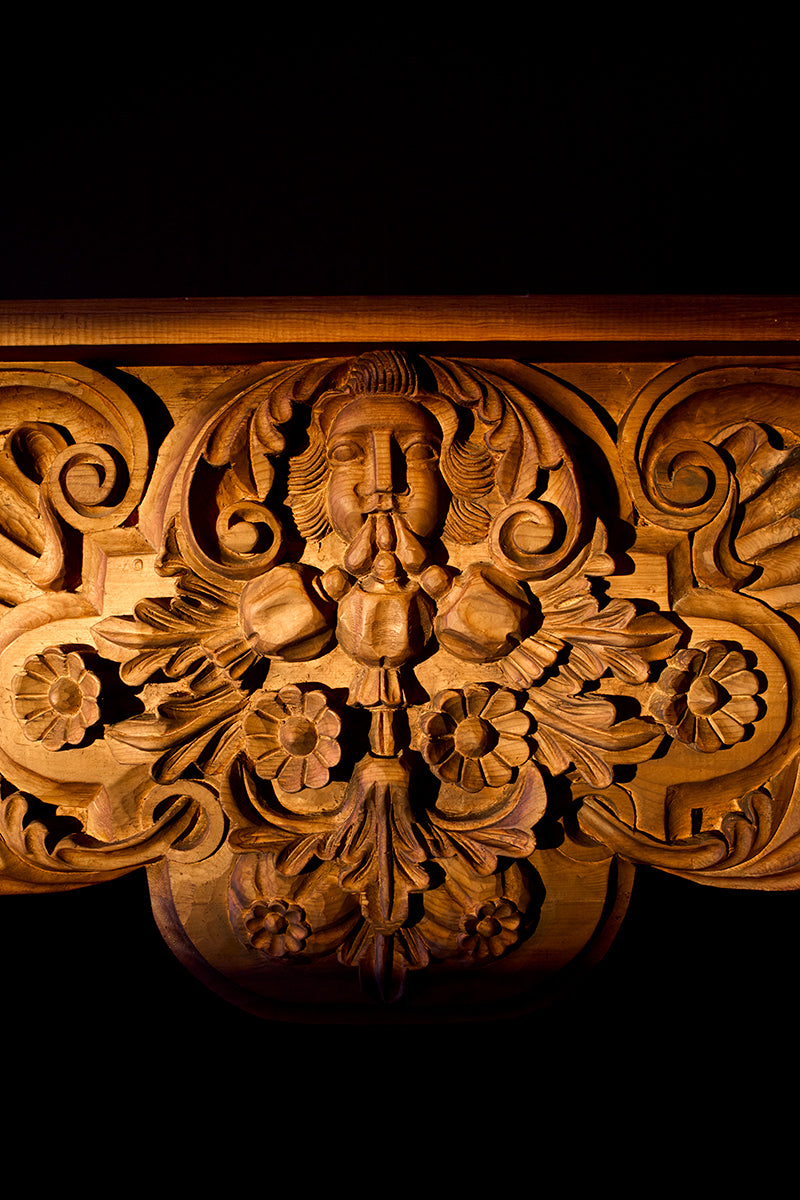 Swedish Hand-Carved Mantle